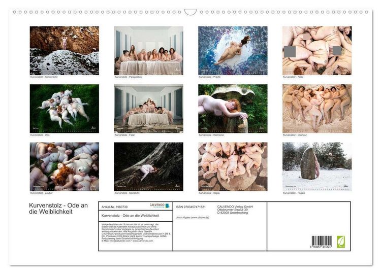 Produktbild: Kurvenstolz - Ode an die Weiblichkeit (Wandkalender 2026 DIN A2 quer), CALVENDO Monatskalender
