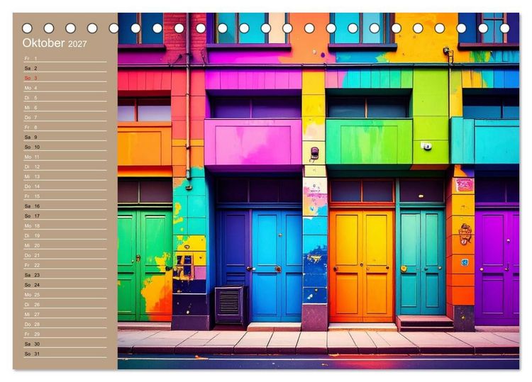 Produktbild: Graffiti im Blick &ndash; Das Jahr in Farben (Tischkalender 2027 DIN A5 quer), CALVENDO Monatskalender