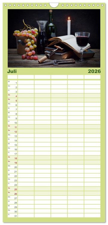 Produktbild: Familienplaner 2026 - Stillleben Alte Meister mit 5 Spalten (Wandkalender, 21 x 45 cm) CALVENDO
