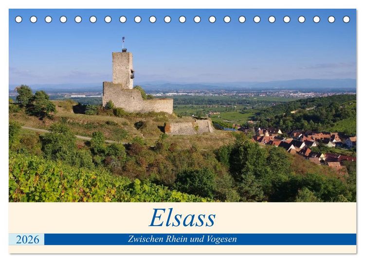 Produktbild: Elsass - Zwischen Rhein und Vogesen (Tischkalender 2026 DIN A5 quer), CALVENDO Monatskalender