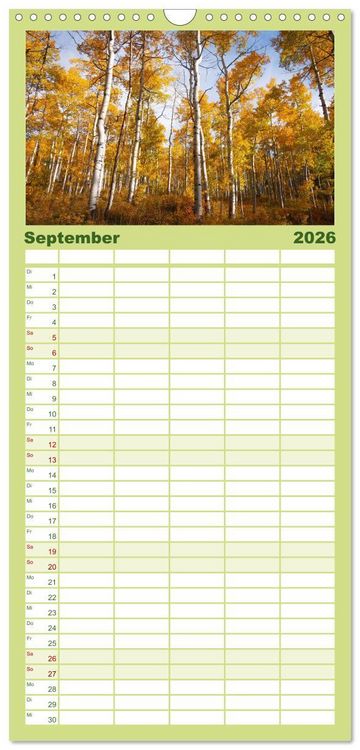 Produktbild: Familienplaner 2026 - Eine Reise durch die W&auml;lder dieser Welt mit 5 Spalten (Wandkalender, 21 x 45 cm) CALVENDO
