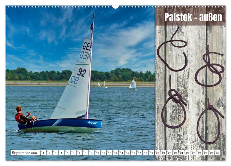 Produktbild: Schnittige Jollen - wichtige Knoten (hochwertiger Premium Wandkalender 2026 DIN A2 quer), Kunstdruck in Hochglanz