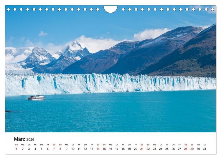 Produktbild: Patagonien, Los Glaciares Nationalpark: Perito Moreno Gletscher (Wandkalender 2026 DIN A4 quer), CALVENDO Monatskalender