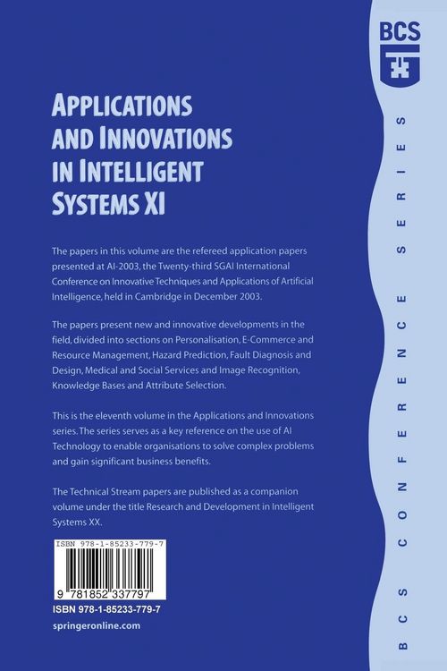 Produktbild: Applications and Innovations in Intelligent Systems XI