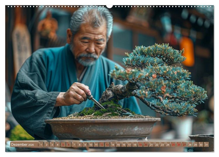 Produktbild: Bonsai meditativ (hochwertiger Premium Wandkalender 2026 DIN A2 quer), Kunstdruck in Hochglanz