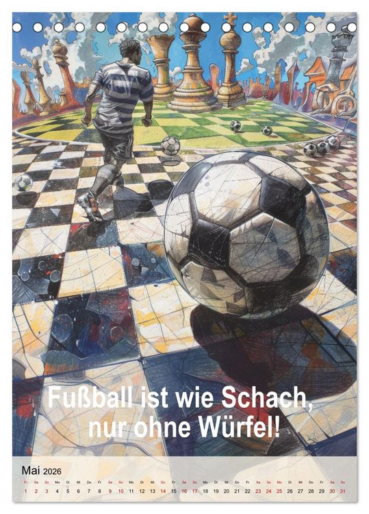 Produktbild: Fu&szlig;ballspr&uuml;che (Tischkalender 2026 DIN A5 hoch), CALVENDO Monatskalender