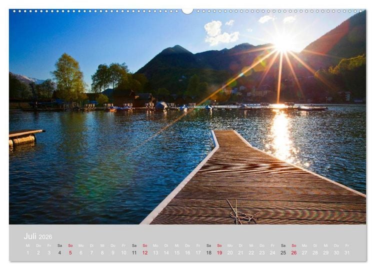 Produktbild: Am sch&ouml;nen Traunsee im Salzkammergut (hochwertiger Premium Wandkalender 2026 DIN A2 quer), Kunstdruck in Hochglanz
