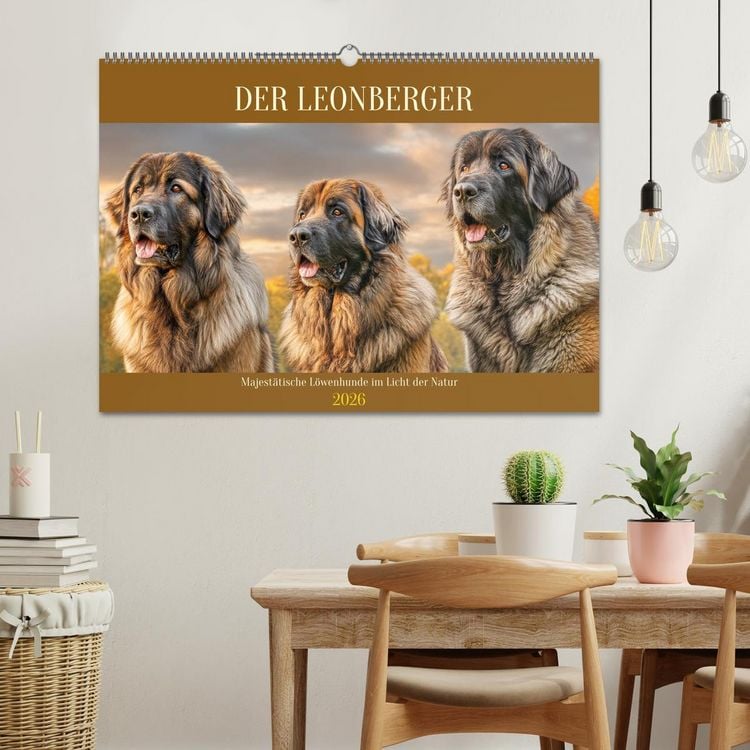 Produktbild: Der Leonberger. Majest&auml;tische L&ouml;wenhunde im Licht der Natur (Wandkalender 2026 DIN A2 quer), CALVENDO Monatskalender