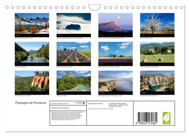 Produktbild: Paysages de Provence (Calendrier mural 2026 DIN A4 vertical), CALVENDO calendrier mensuel