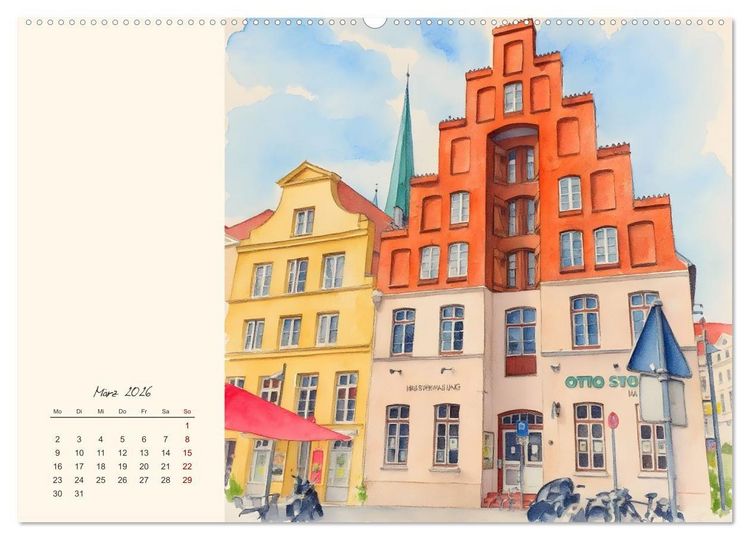 Produktbild: Historische Hansestadt L&uuml;beck (Wandkalender 2026 DIN A2 quer), CALVENDO Monatskalender