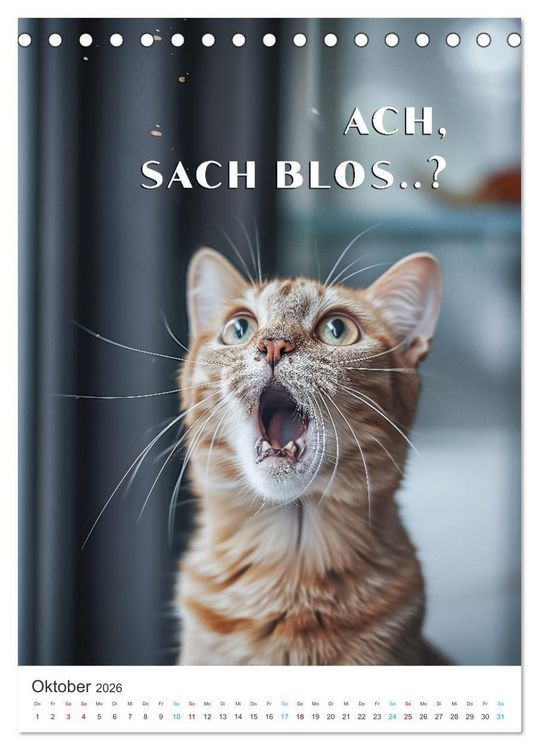 Produktbild: Lustige Tiere (Tischkalender 2026 DIN A5 hoch), CALVENDO Monatskalender