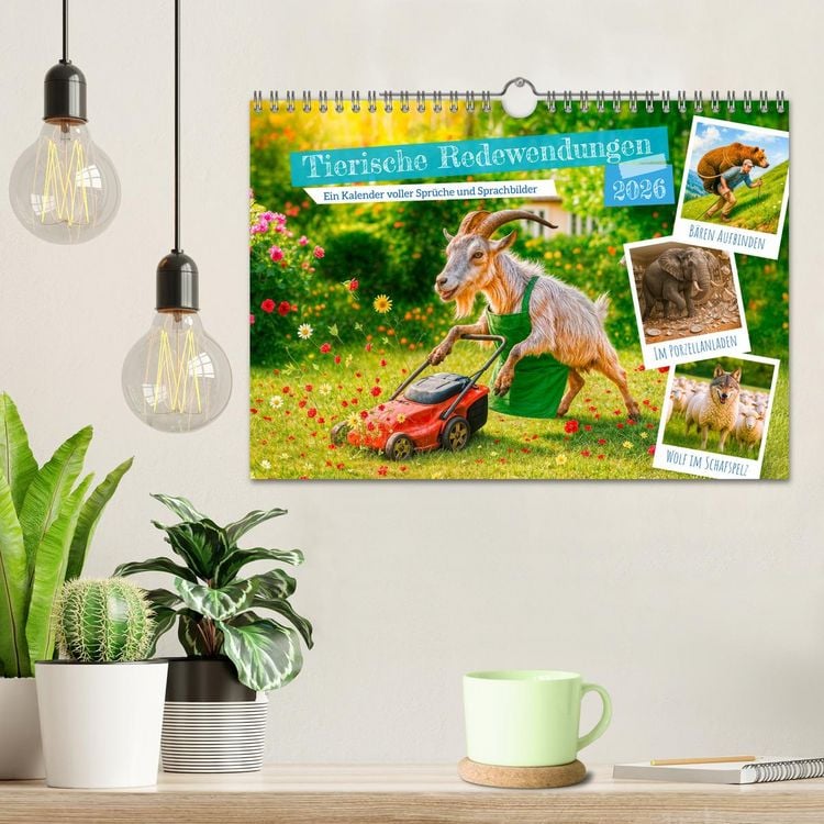 Produktbild: Tierische Redewendungen - Ein Kalender voller Spr&uuml;che und Sprachbilder (Wandkalender 2026 DIN A4 quer), CALVENDO Monatskalender