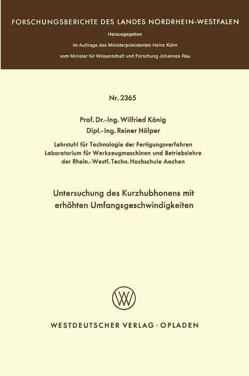 Produktbild: Untersuchung des Kurzhubhonens mit erh&ouml;hten Umfangsgeschwindigkeiten