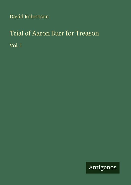 Produktbild: Trial of Aaron Burr for Treason