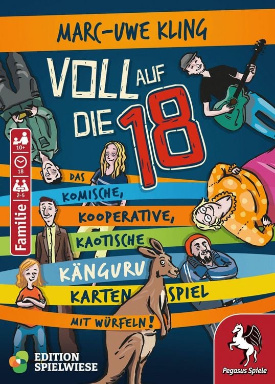 Pegasus 18345G - Voll auf die 18, Das Känguru-Kartenspiel, Edition Spielwiese