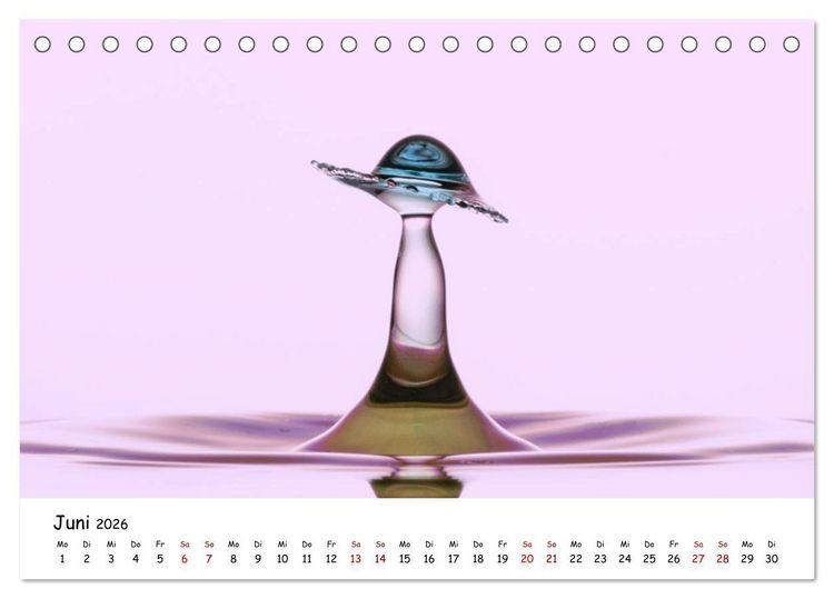 Produktbild: Wassertropfen - Kunstwerke der Natur (Tischkalender 2026 DIN A5 quer), CALVENDO Monatskalender