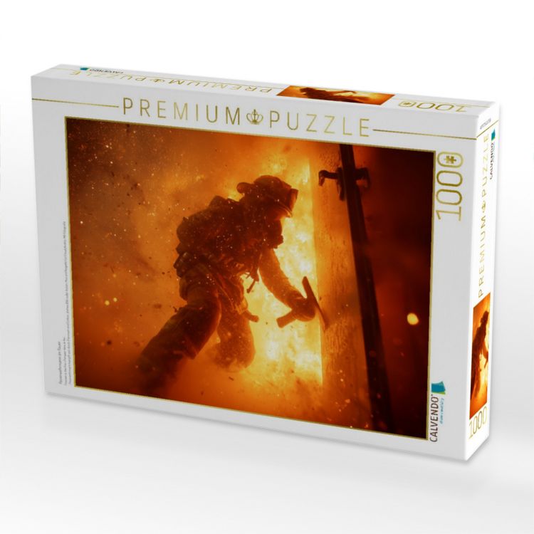 Produktbild: CALVENDO Puzzle Feuerwehrmann im Feuer | 1000 Teile Lege-Gr&ouml;&szlig;e 64x48cm Foto-Puzzle f&uuml;r gl&uuml;ckliche Stunden