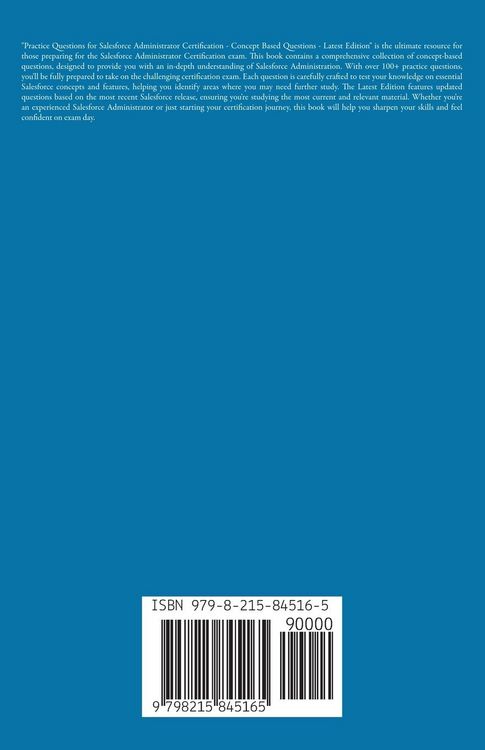 Produktbild: Concept Based Practice Questions for Salesforce Administrator Certification Latest Edition 2026