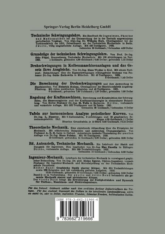 Produktbild: Mathematische Schwingungslehre