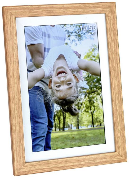 Produktbild: TFA Dostmann FRAMEO App Digitaler WiFi-Bilderrahmen 25.7 cm 10.1 Zoll 1280 x 800 Pixel 32 GB Braun, Weiß