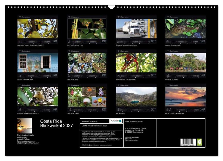 Produktbild: Costa Rica Blickwinkel 2027 (Wandkalender 2027 DIN A2 quer), CALVENDO Monatskalender