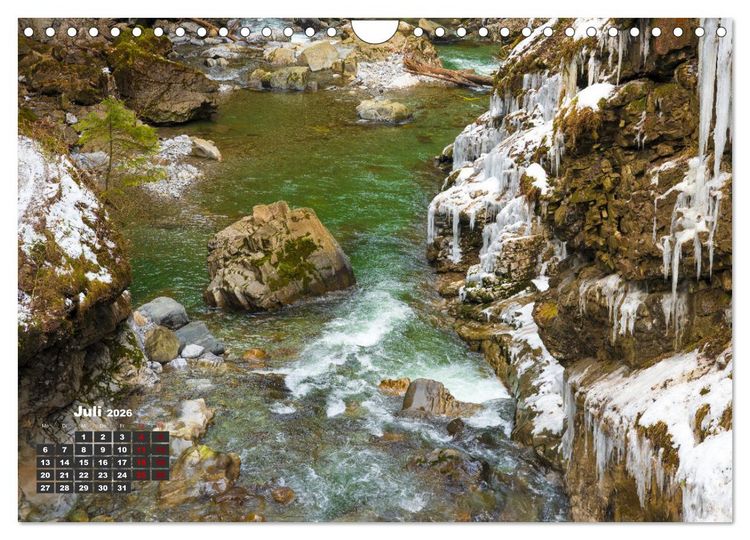 Produktbild: Winterzauber in der Breitachklamm bei Oberstdorf (Wandkalender 2026 DIN A4 quer), CALVENDO Monatskalender