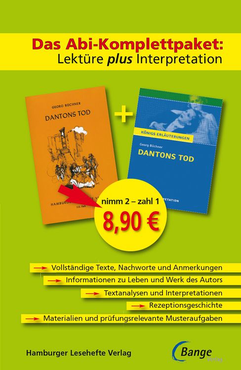 Produktbild: Dantons Tod &ndash; Das Abi-Komplettpaket: Lekt&uuml;re plus Interpretation.