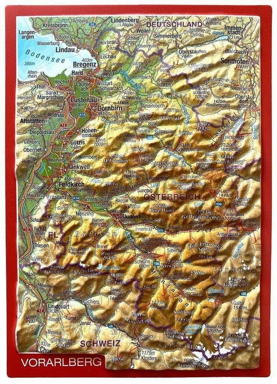 Produktbild: Reliefpostkarte Vorarlberg