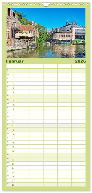 Produktbild: Familienplaner 2026 - Gent - staunen und erleben mit 5 Spalten (Wandkalender, 21 x 45 cm) CALVENDO