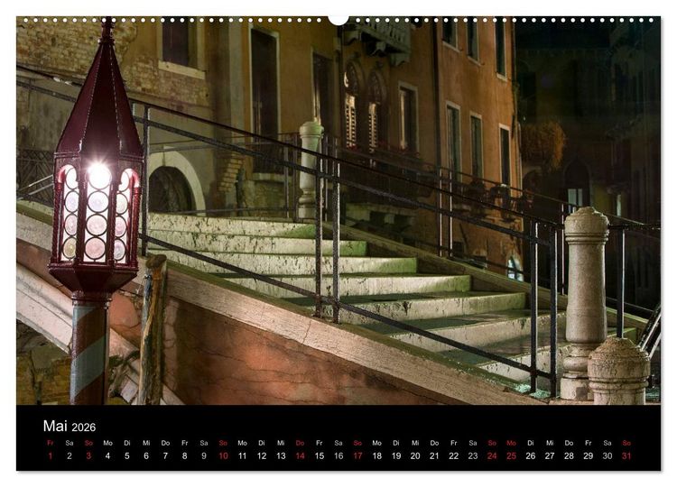 Produktbild: Venedig bei Nacht (Wandkalender 2026 DIN A2 quer), CALVENDO Monatskalender