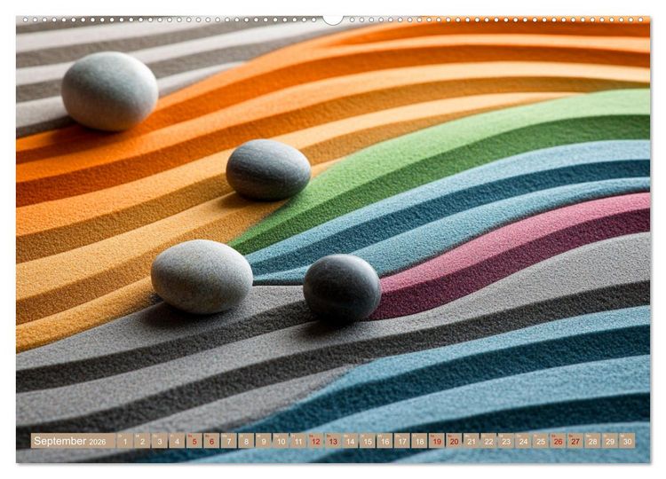 Produktbild: Farbenfrohe Wege zur Stille des Zen (Wandkalender 2026 DIN A2 quer), CALVENDO Monatskalender