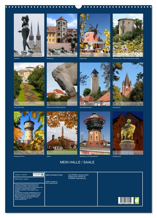 Produktbild: MEIN HALLE / SAALE (Wandkalender 2027 DIN A2 hoch), CALVENDO Monatskalender