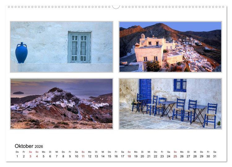 Produktbild: KYKLADEN Dem Licht ganz nah (Wandkalender 2026 DIN A2 quer), CALVENDO Monatskalender