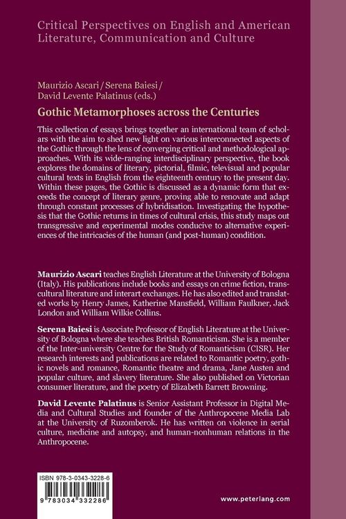 Produktbild: Gothic Metamorphoses across the Centuries