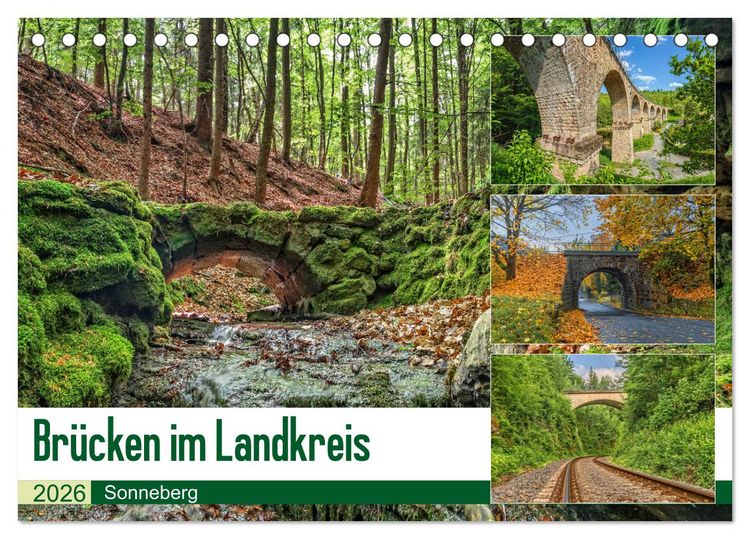 Produktbild: Br&uuml;cken des Landkreises Sonneberg (Tischkalender 2026 DIN A5 quer), CALVENDO Monatskalender