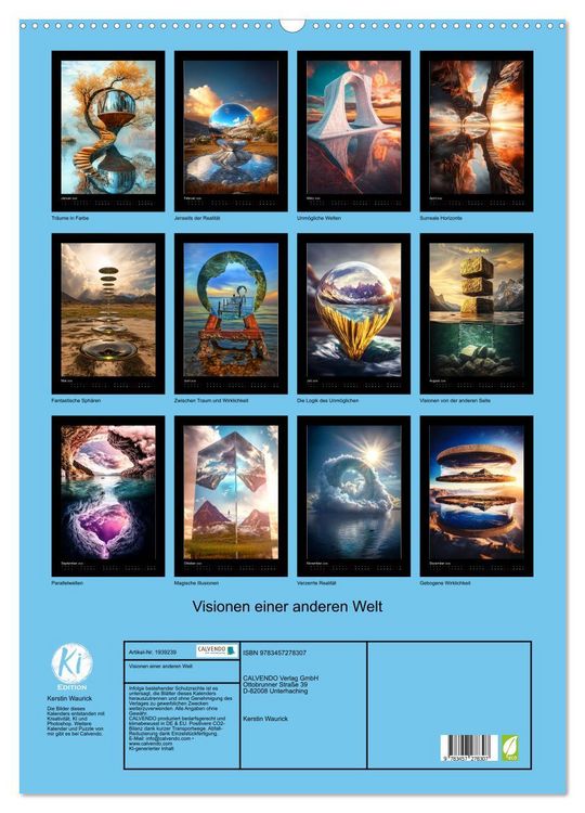 Produktbild: Visionen einer anderen Welt (Wandkalender 2026 DIN A2 hoch), CALVENDO Monatskalender