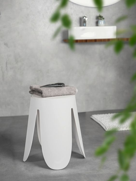 Produktbild: Badhocker Mod. Comiso Wei&szlig; matt, belastbar bis 180 kg