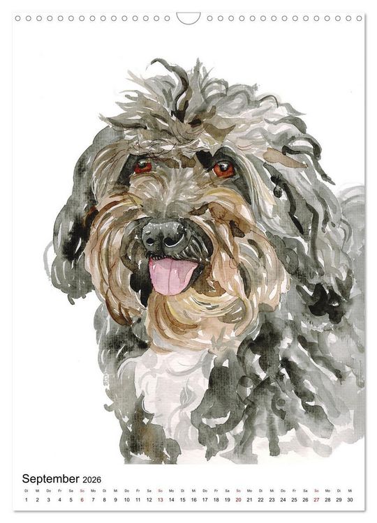 Produktbild: Hunde Portr&auml;ts in Aquarell (Wandkalender 2026 DIN A3 hoch), CALVENDO Monatskalender