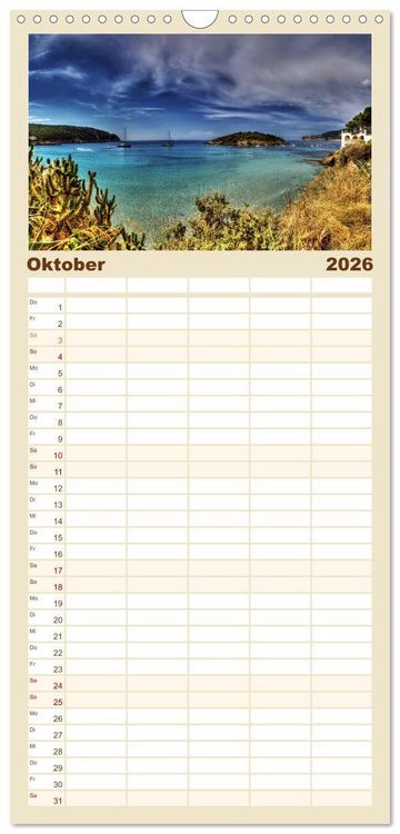 Produktbild: Familienplaner 2026 - Mallorca - Mallorquinische Tr&auml;ume mit 5 Spalten (Wandkalender, 21 x 45 cm) CALVENDO