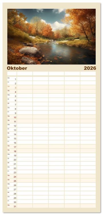 Produktbild: Familienplaner 2026 - Himmlische Landschaften des Lichts mit 5 Spalten (Wandkalender, 21 x 45 cm) CALVENDO
