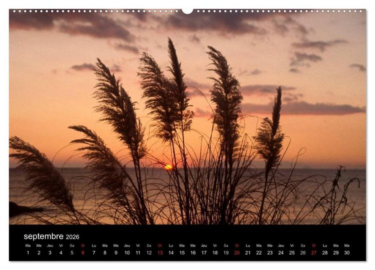 Produktbild: Couchers de soleil (Calendrier mural 2026 DIN A2 vertical) calendrier de bureau