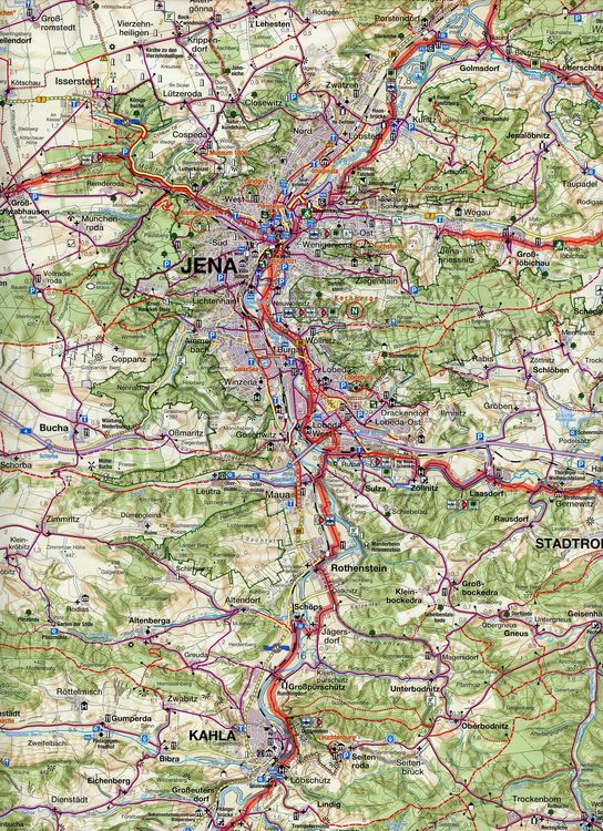 Produktbild: Fahrradkarte Jena - Saaletal 1:75 000