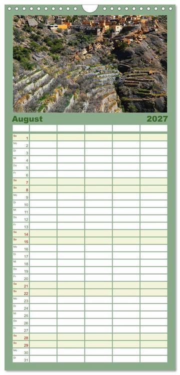 Produktbild: Familienplaner 2027 - Unterwegs im Weihrauchland Oman mit 5 Spalten (Wandkalender, 21 x 45 cm) CALVENDO