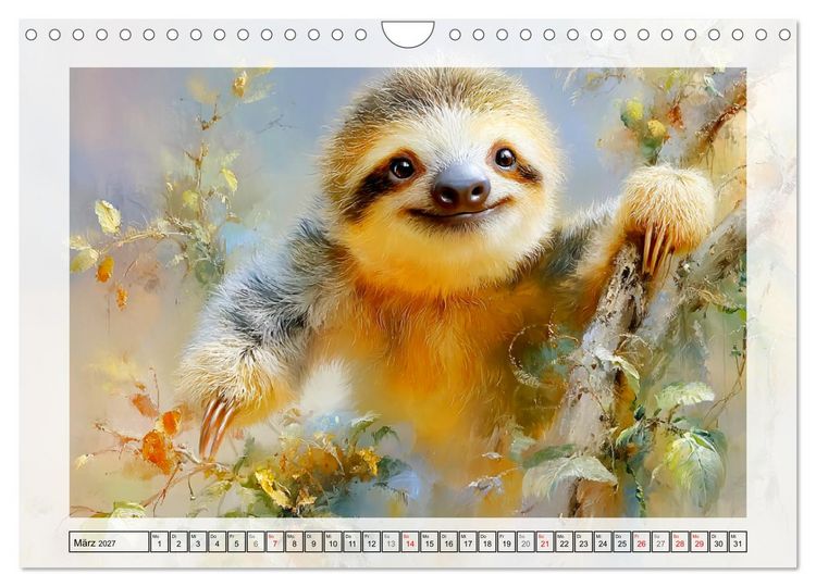 Produktbild: Faultiere. Das L&auml;cheln des Regenwaldes (Wandkalender 2027 DIN A4 quer), CALVENDO Monatskalender