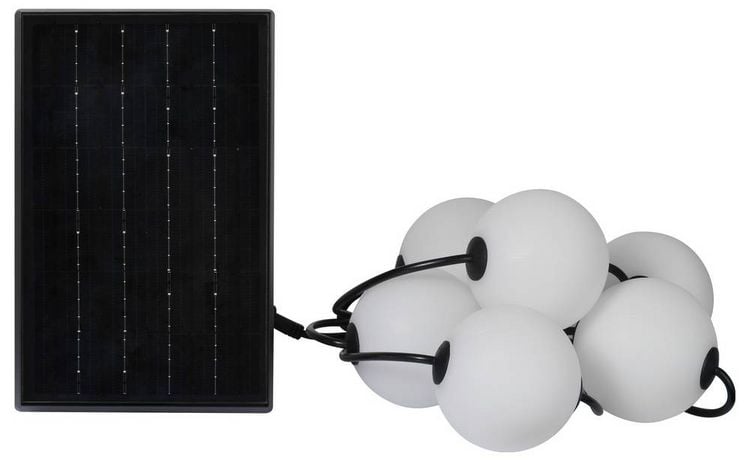 Produktbild: Sygonix SY-6662320 Solar-Lichterkette 2.4W Wei&szlig;, Schwarz