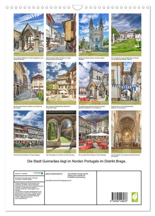 Produktbild: Die Stadt Guimar&atilde;es liegt im Norden Portugals im Distrikt Braga. (Wandkalender 2027 DIN A3 hoch), CALVENDO Monatskalender