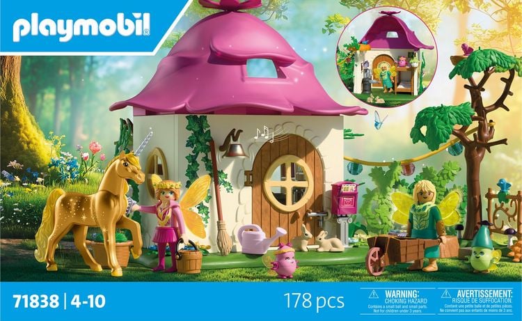 Produktbild: PLAYMOBIL 71838 Gem&uuml;tliches Feenzuhause mit Goldeinhorn und Stall
