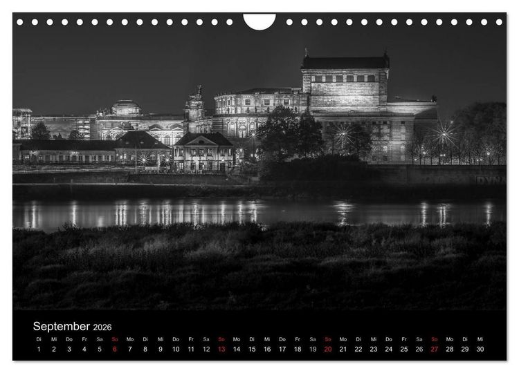 Produktbild: Dresden - Elbflorenz bei Nacht (Wandkalender 2026 DIN A4 quer), CALVENDO Monatskalender