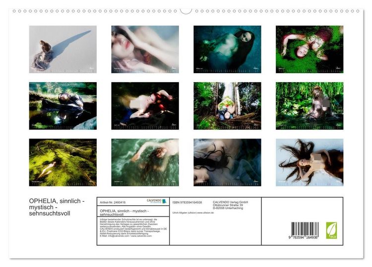 Produktbild: OPHELIA, sinnlich - mystisch - sehnsuchtsvoll (hochwertiger Premium Wandkalender 2027 DIN A2 quer), Kunstdruck in Hochglanz