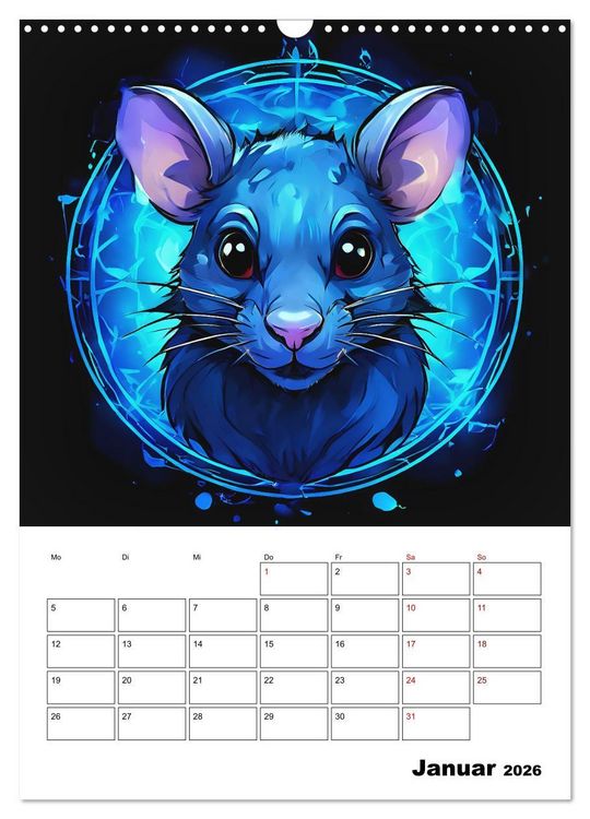 Produktbild: Tierisches Horoskop (Wandkalender 2026 DIN A3 hoch), CALVENDO Monatskalender